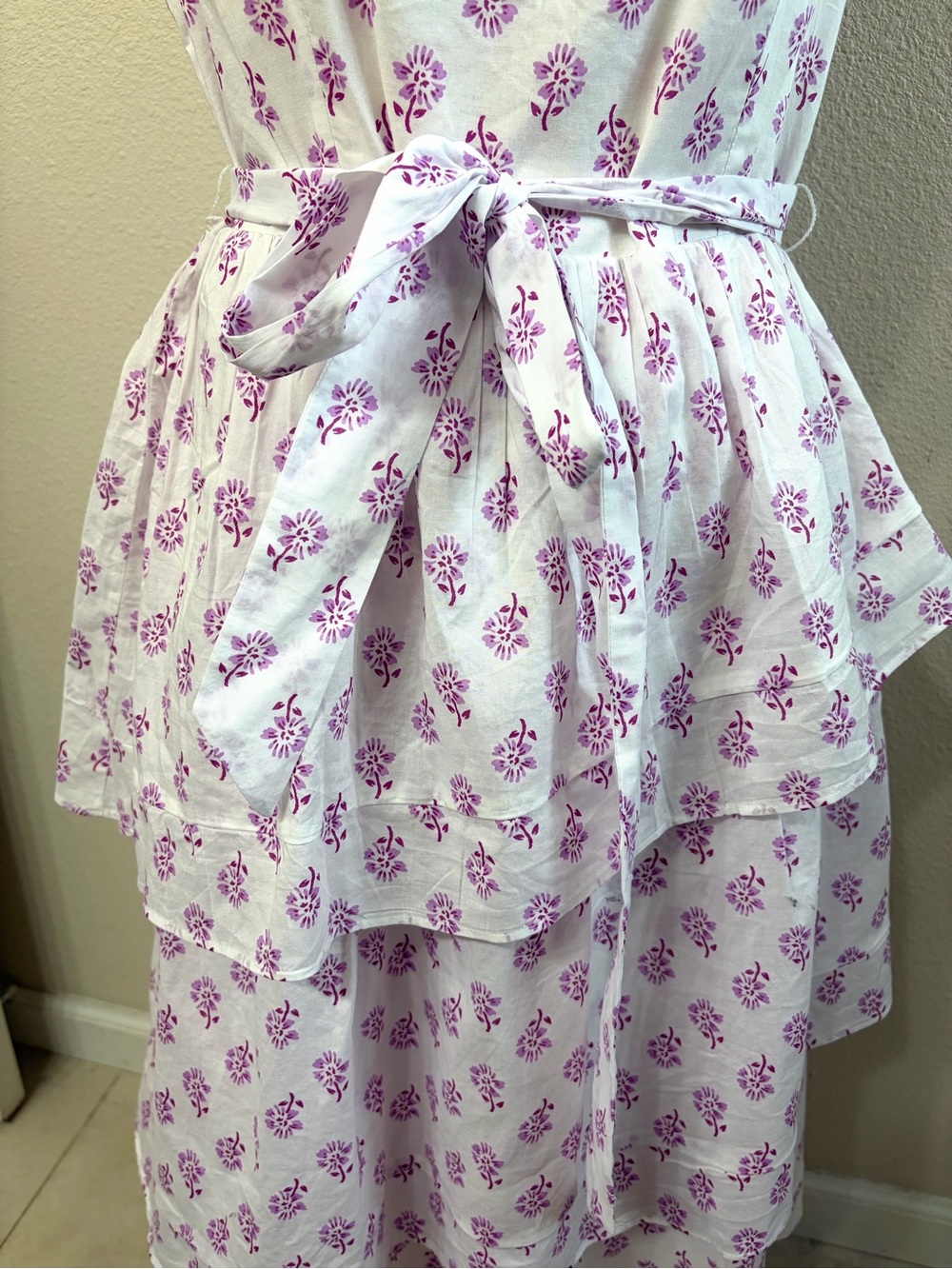 J. Crew Factory Sleeveless Tiered Midi Dress 8 - Picture 7 of 11